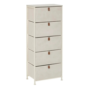 Rangement haut Tissa beige 5 tiroirs