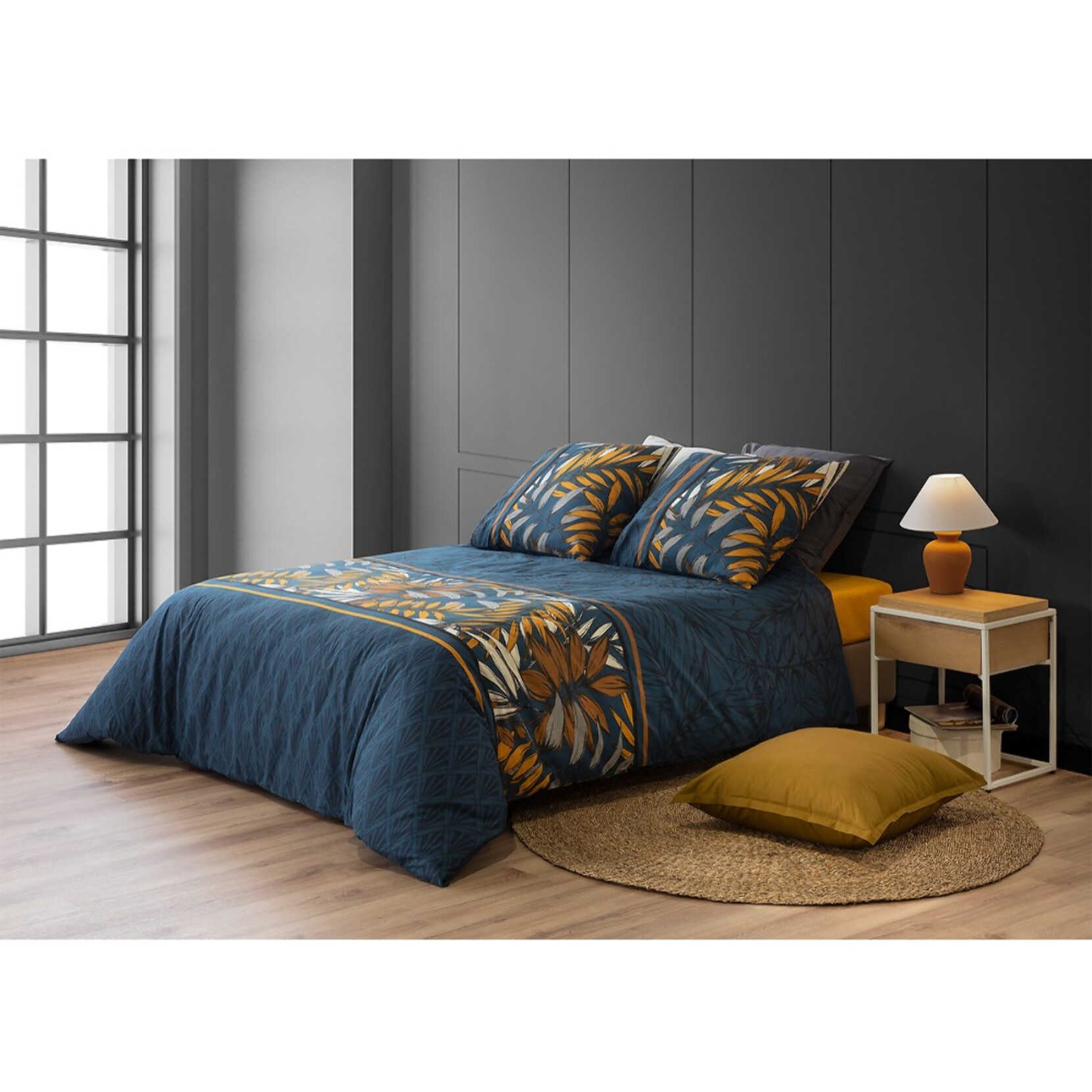 Parure housse de couette coton emeraude