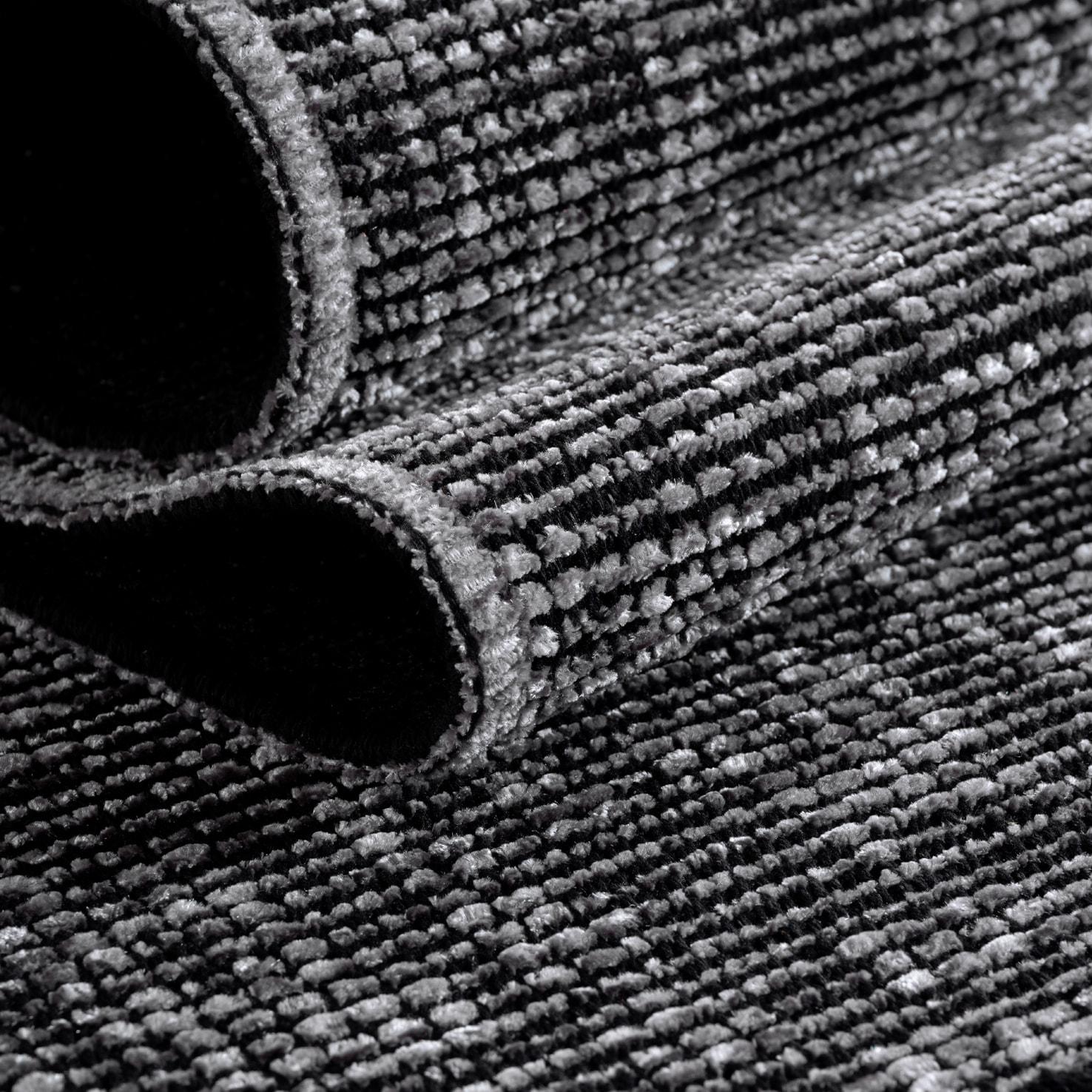 MIRA - Tapis de salon gris au design abstrait