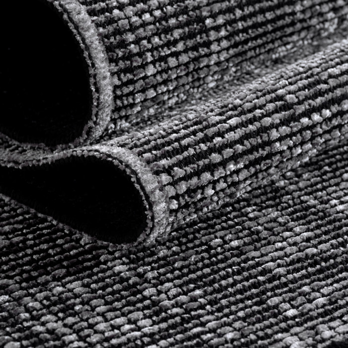 MIRA - Tapis de salon gris au design abstrait