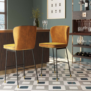 Tabouret de bar Irina velours ocre Kare Design