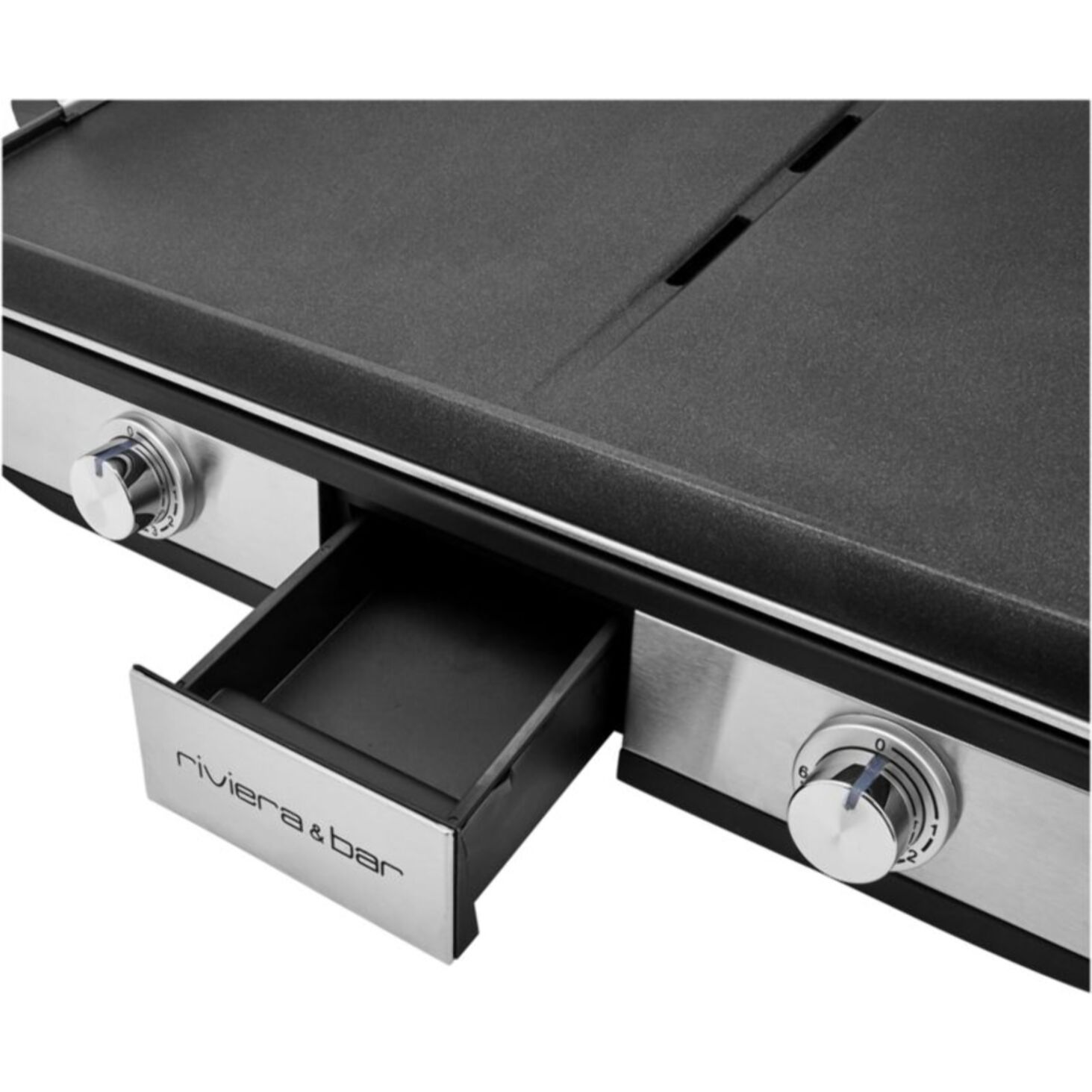 Plancha électrique RIVIERA ET BAR QPL 650 noir gris à poser, 50x30 cm