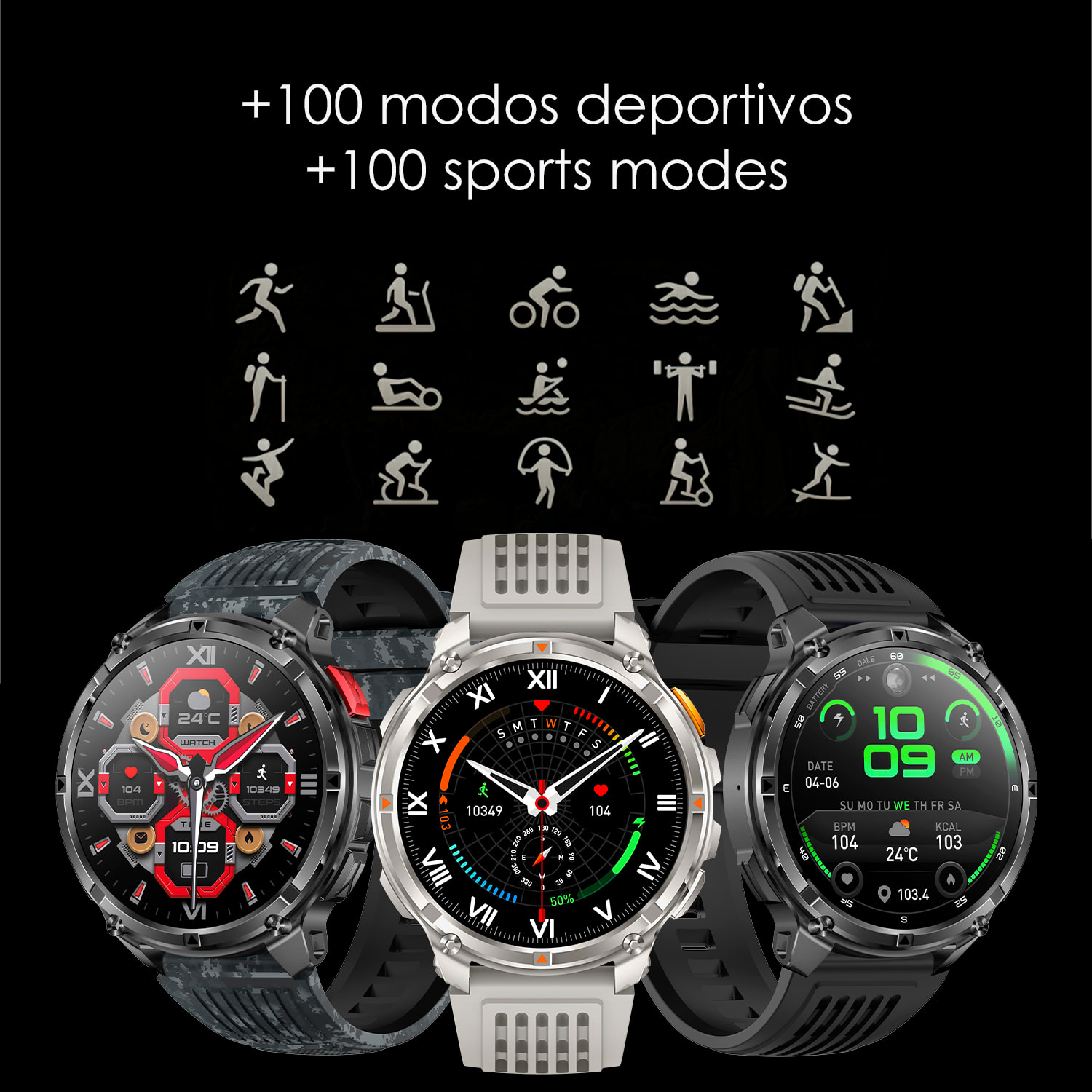 Smartwatch QS35 con IA, oltre 100 modalità sportive, assistente vocale e monitor della salute.