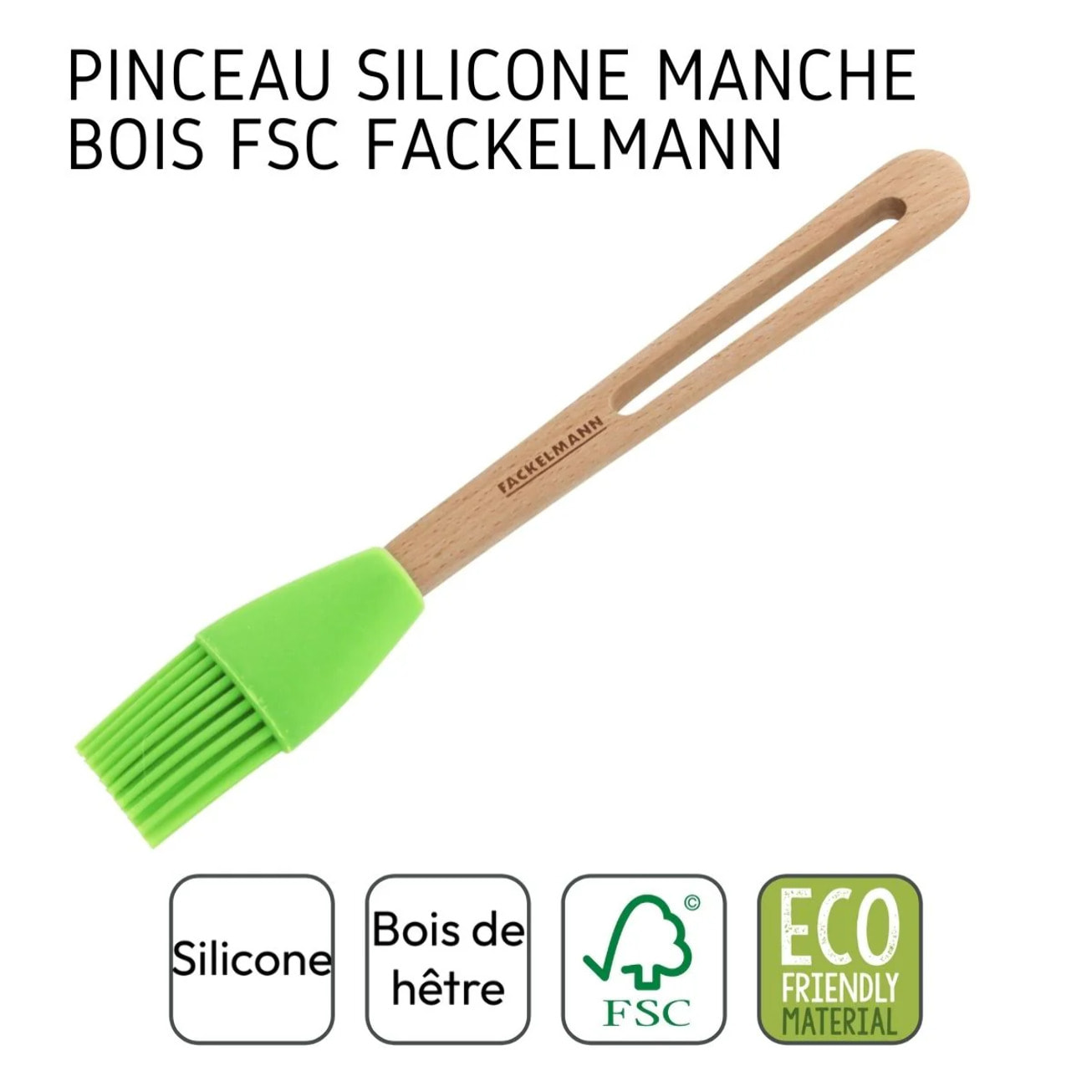 Pinceau de cuisine et de pâtisserie 26 cm en poils silicone Fackelmann Nature