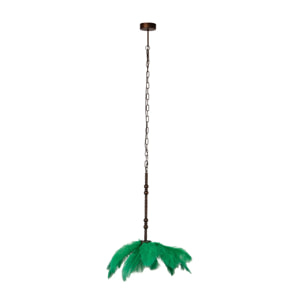 Lampara Techo Plumas Verdes 62x62x174 Cm