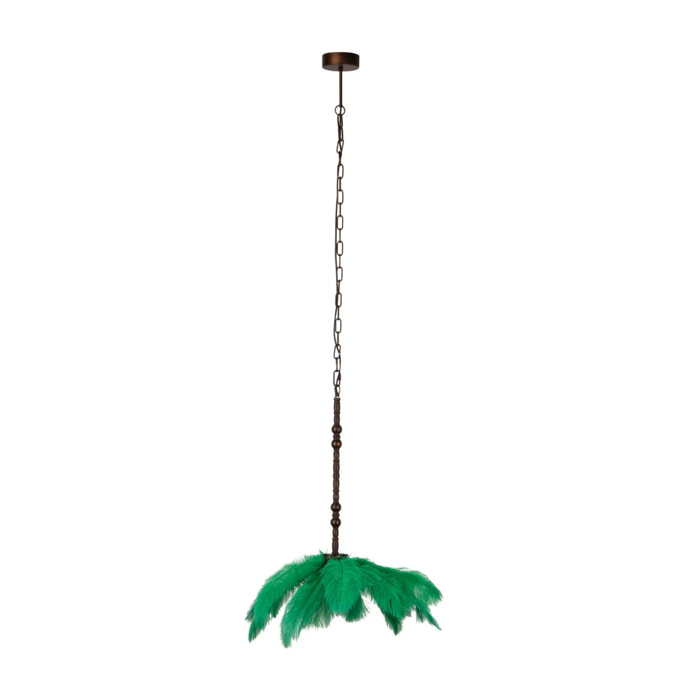 Lampara Techo Plumas Verdes 62x62x174 Cm