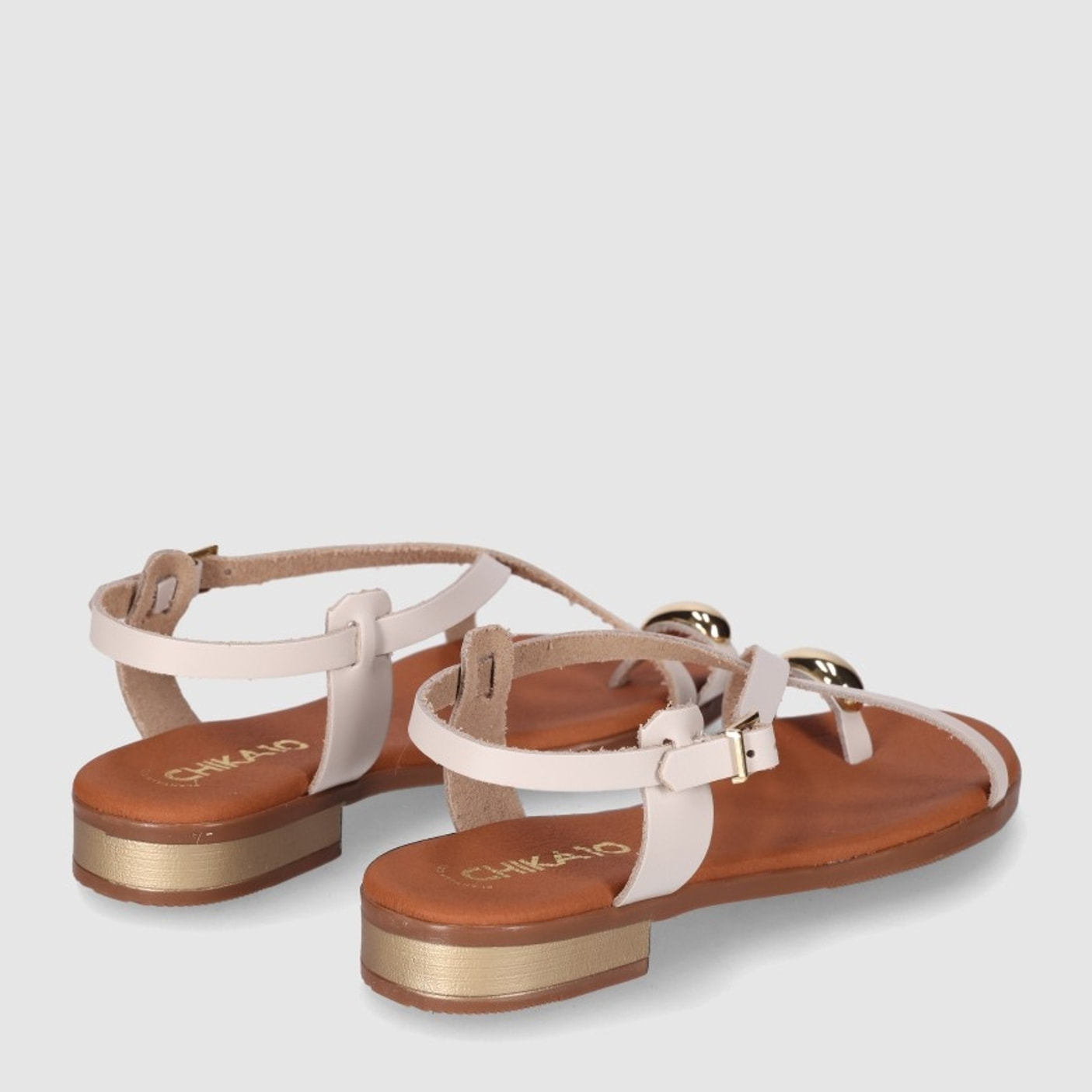 Sandalias de Piel - Hielo - Tacón: 2 cm