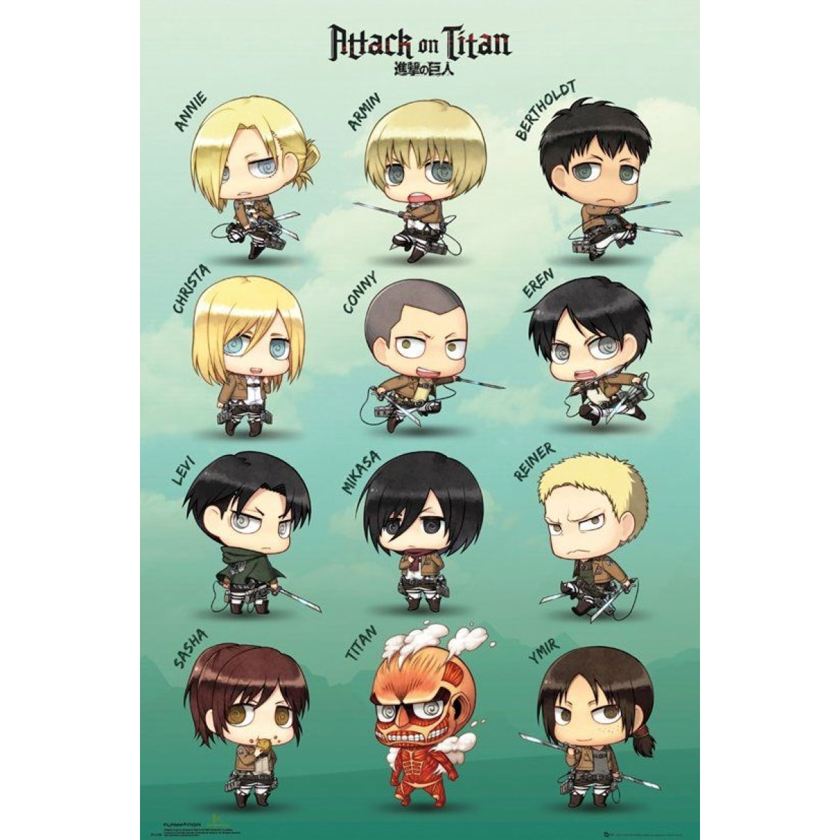 Attack On Titan Poster Pack Chibi Characters 61 X 91 Cm (5) GB eye