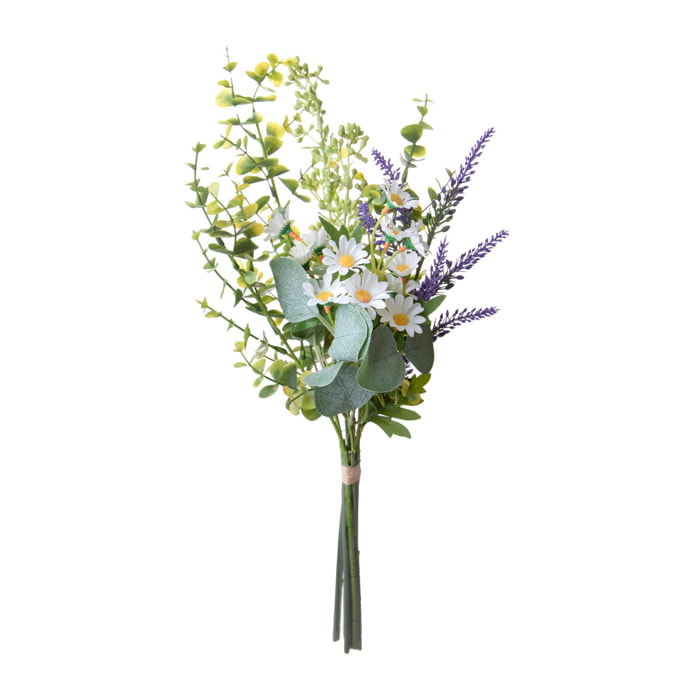 Bouquet Margherite Con Lavanda - Pezzi 4 - Colore: Rosa - 22xH48x19cm - Bianchi Dino -