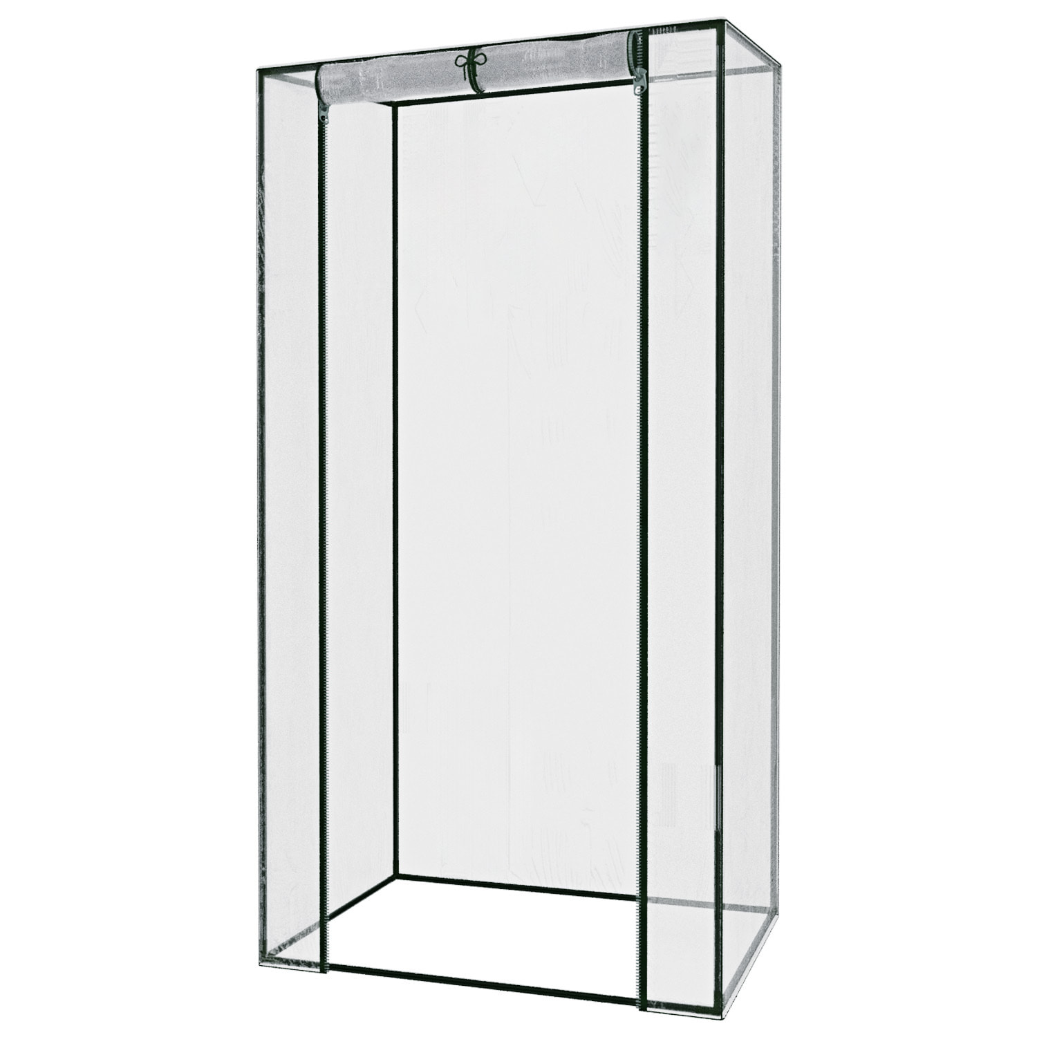 Serra Per Orto Giardino Terrazzo Balcone Senza Ripiani Struttura Metallo Verniciato Telo Trasparente PVC Con Porta Avvolgibile Apertura 95x70x190 Cm