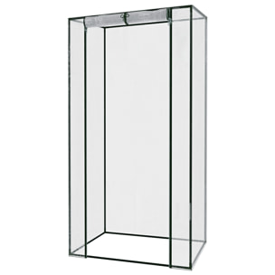 Serra Per Orto Giardino Terrazzo Balcone Senza Ripiani Struttura Metallo Verniciato Telo Trasparente PVC Con Porta Avvolgibile Apertura 95x70x190 Cm