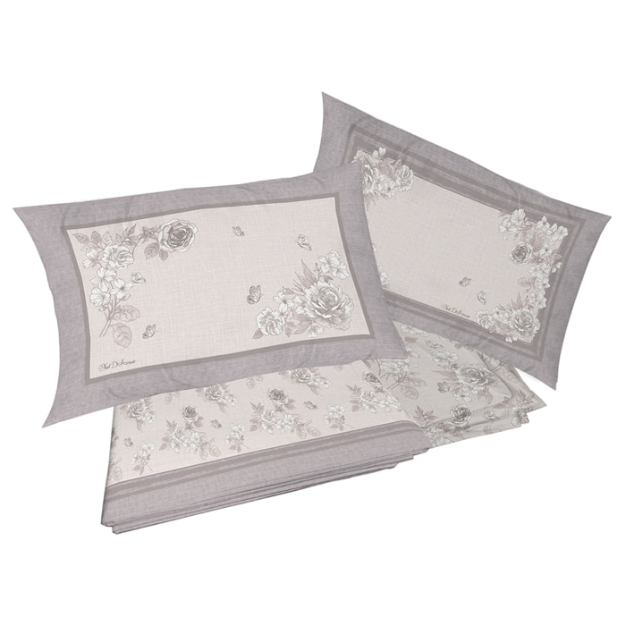 Completo letto praga beige 100% cotone