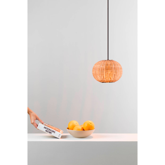 HAKA 250 Lampe suspension noire/rotin