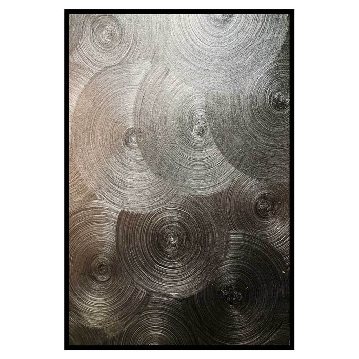 Affiche encadrée abstraction cercles texturés Affiche + cadre en métal - Noir