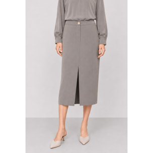 Kocca - Gonna midi da donna a vita alta con spacco e bottone Donna