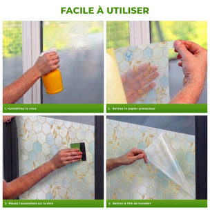 Adhésif Film Fenêtre Anti Regard Occultant - NID D'ABEILLES CHIC