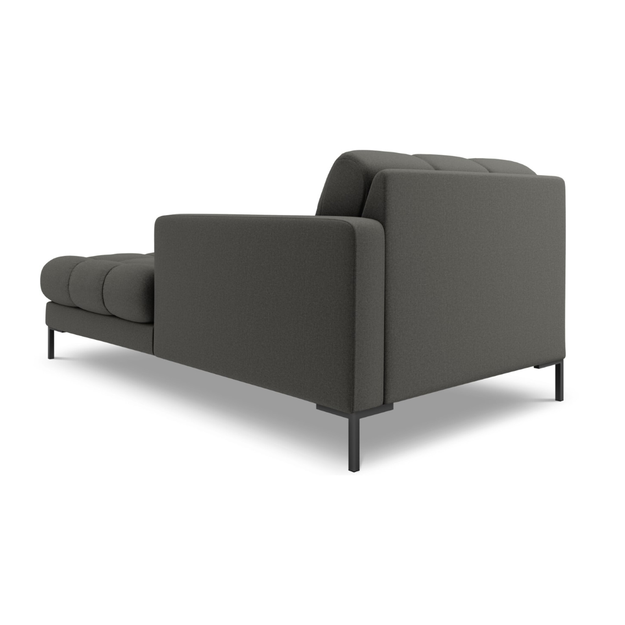 Méridienne droite "Bali" en tissu structurel gris foncé