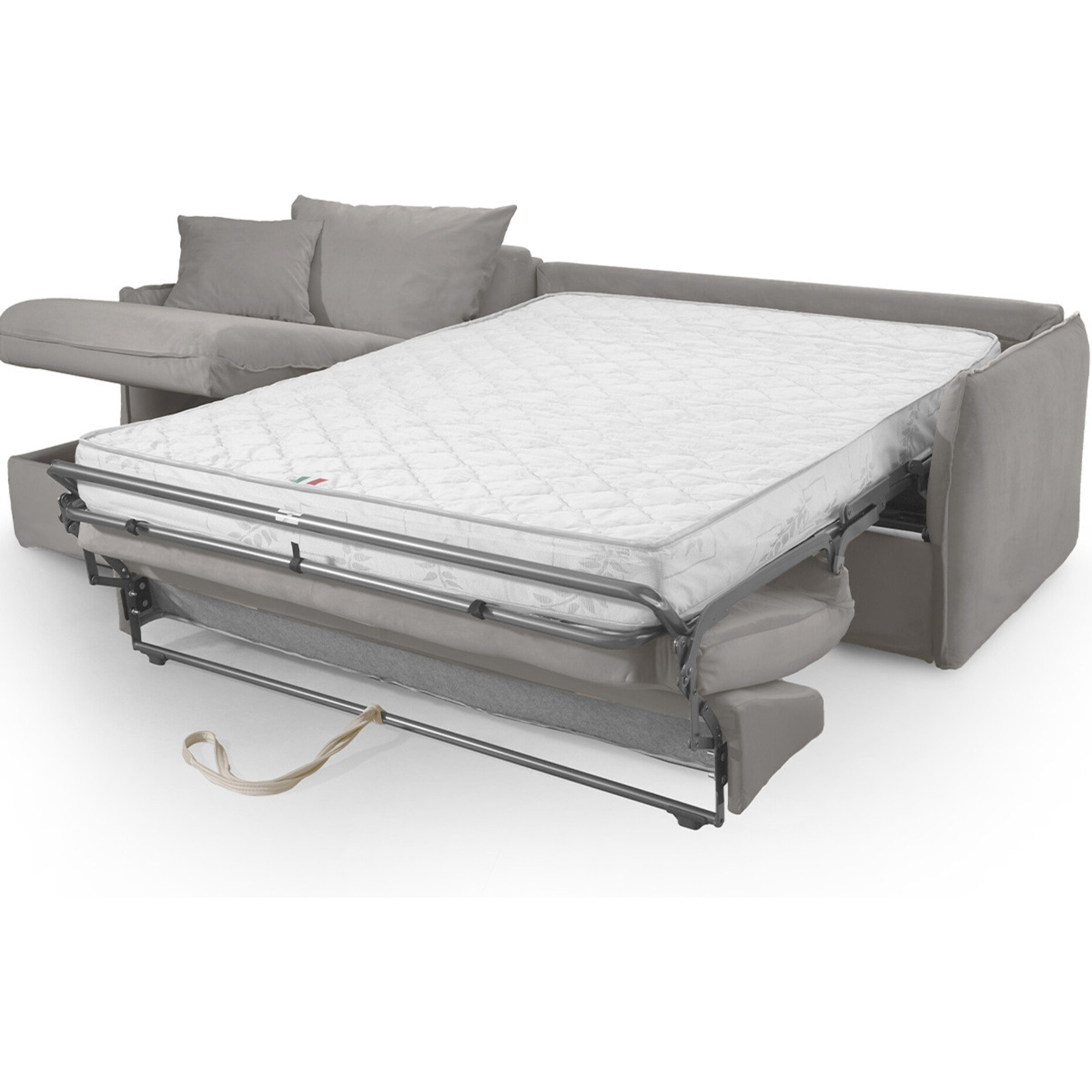 Canapé d'angle convertible express déhoussable 5 places en velours - GINA