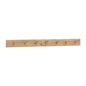 Colgador de pared de madera maciza en tono roble medio de 61x5cm Alto: 5 Largo: 61 Ancho: 1.4