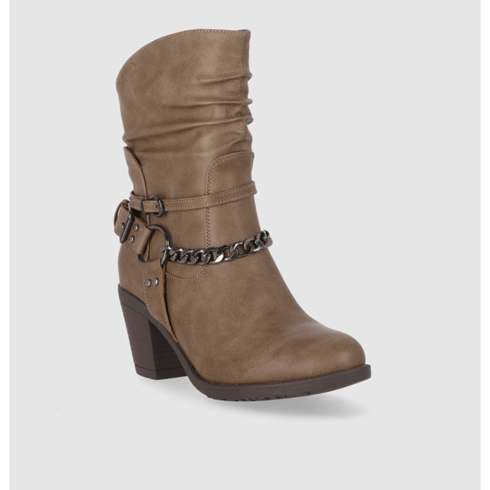 Botines - Taupe - Tacón: 7 cm