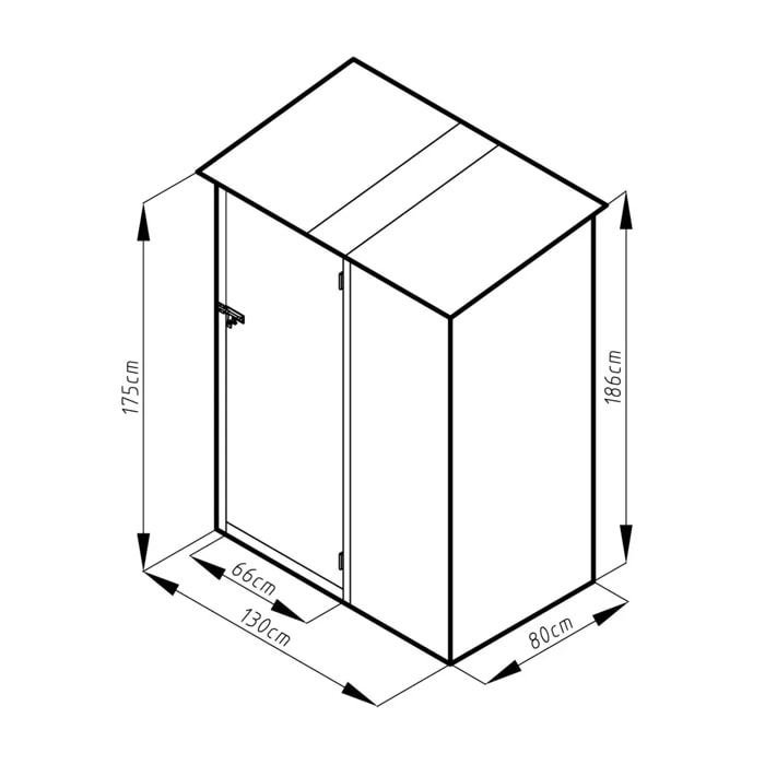 Abri de jardin métal taupe 1,04 m² + kit d'ancrage