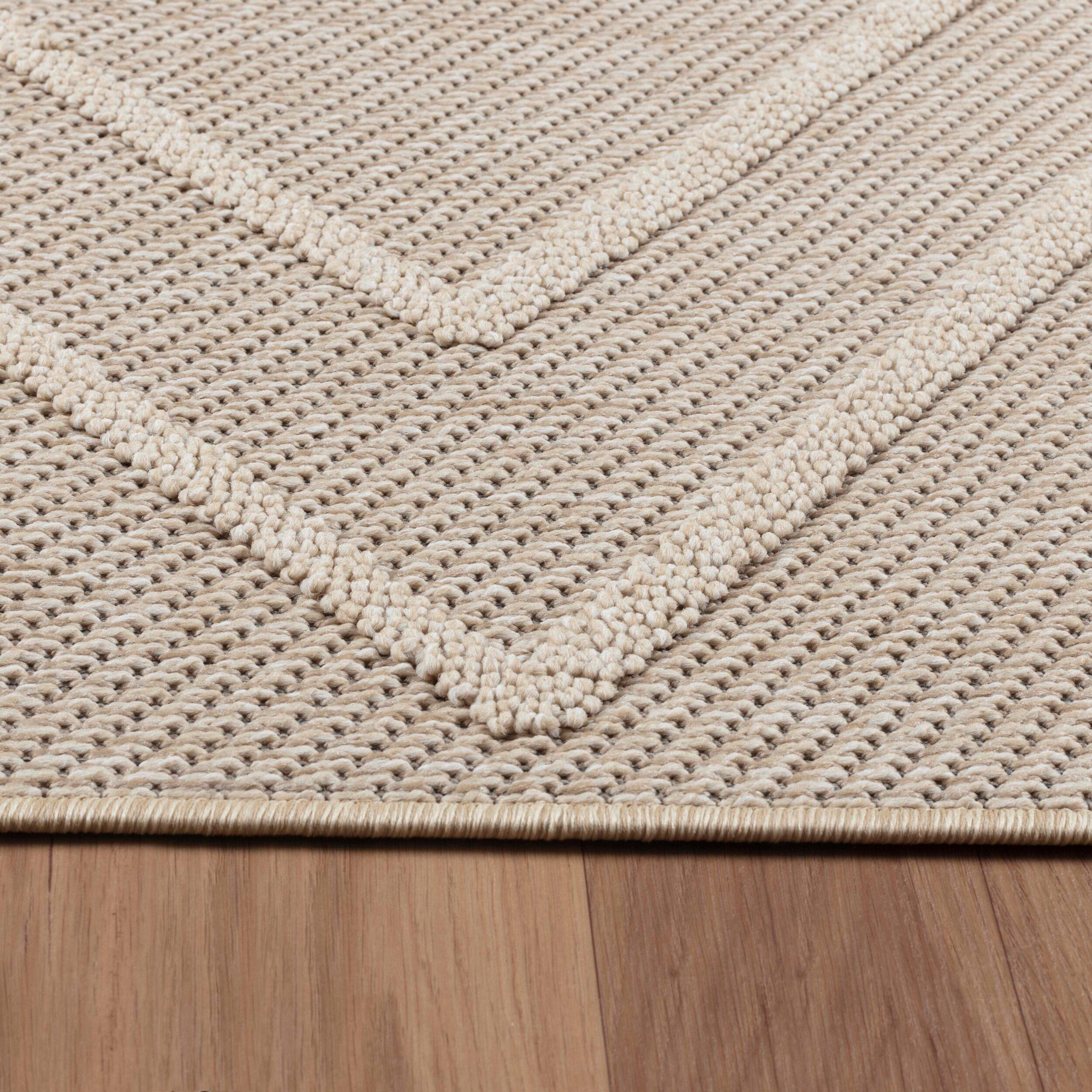 PATARA - Tapis intérieur/extérieur motif géométrique beige - PAT4954BEI