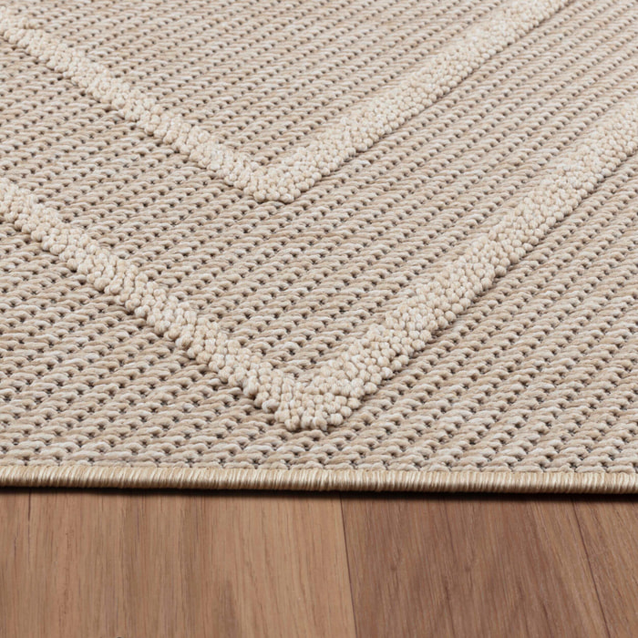 PATARA - Tapis intérieur/extérieur motif géométrique beige - PAT4954BEI