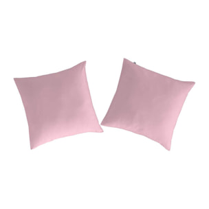 2 taies d'oreiller CASUAL en coton - rose