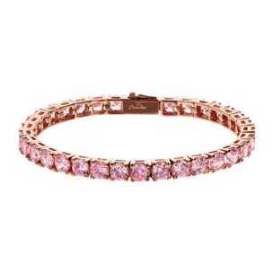 Bracciale Tennis Maxi con Cubic Zirconia Tonde Rosa