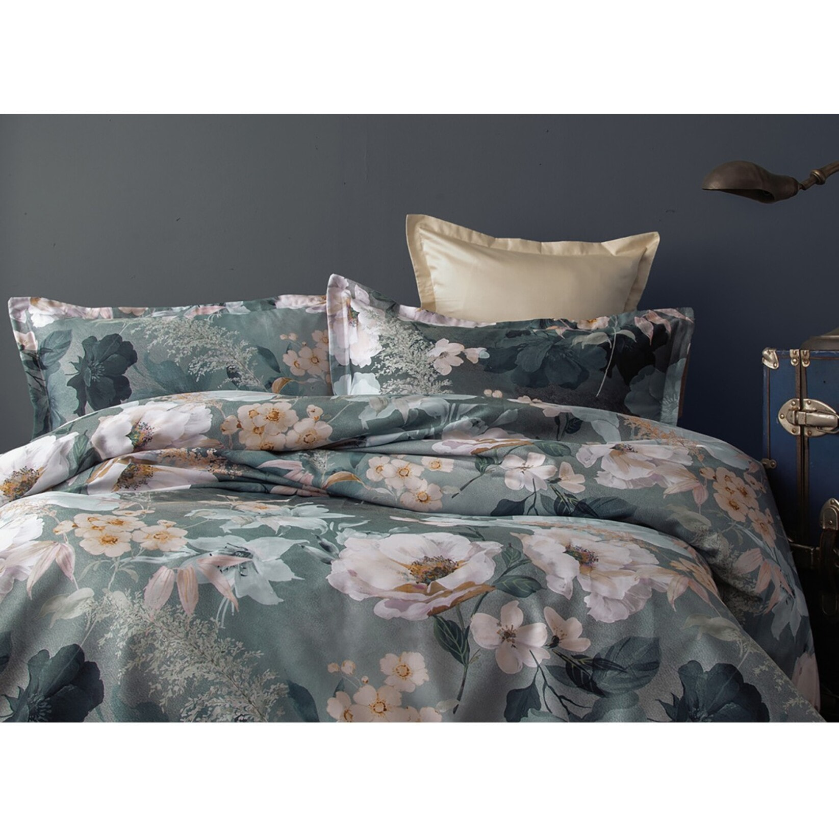 Parure housse de couette et taies oreiller 100% Satin de Coton imprimé