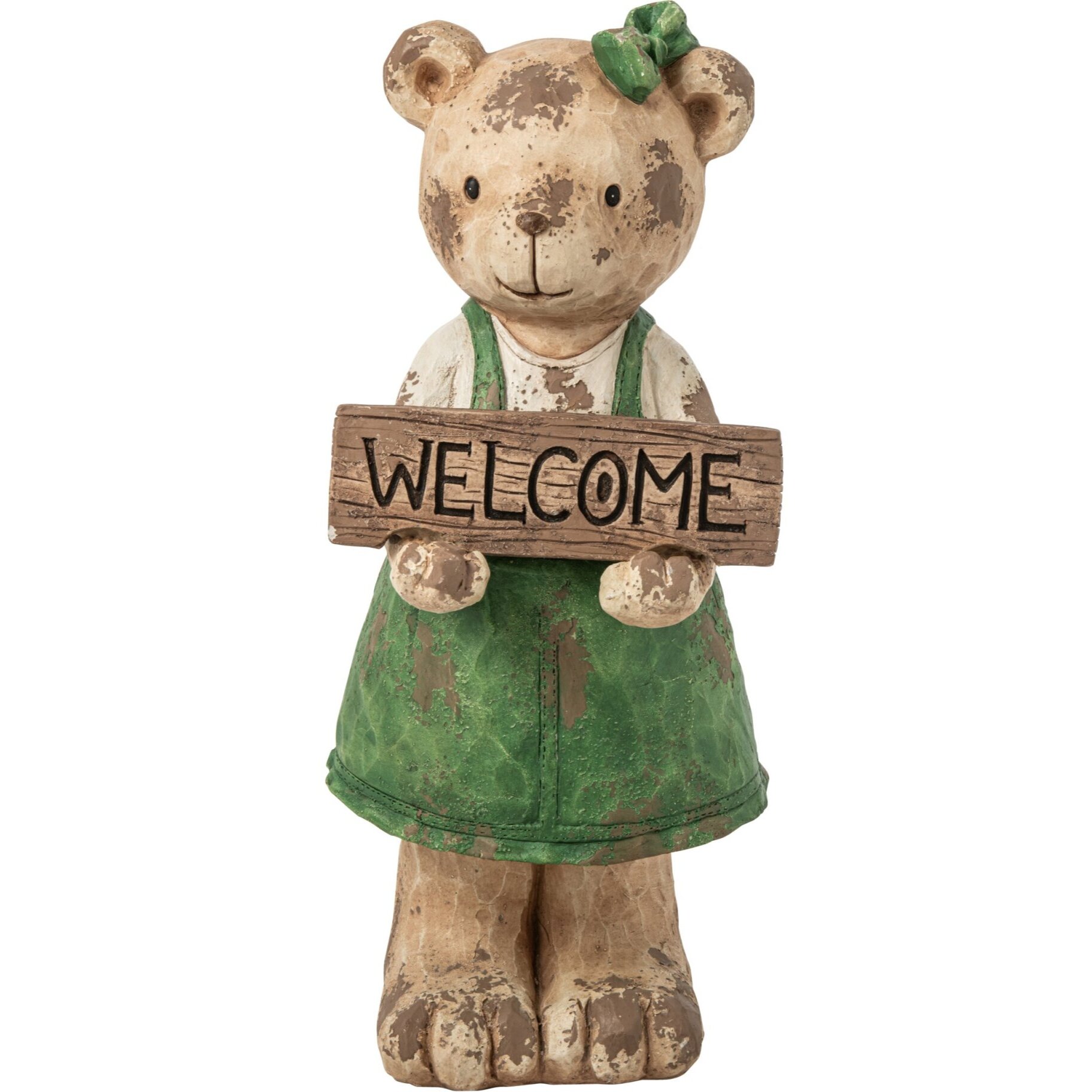 J-Line Ours bienvenue - magnésium - vert/marron