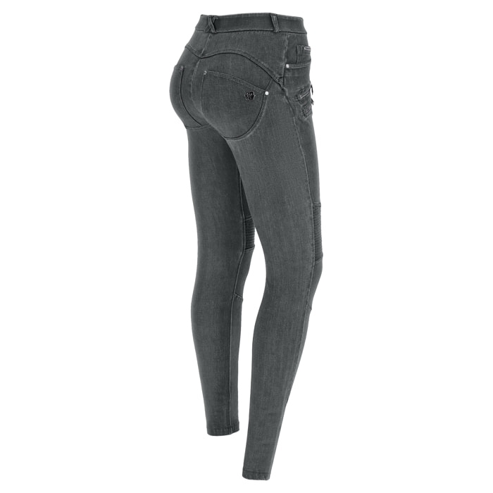 Jeans WR.UP® in denim navetta con dettagli stile biker