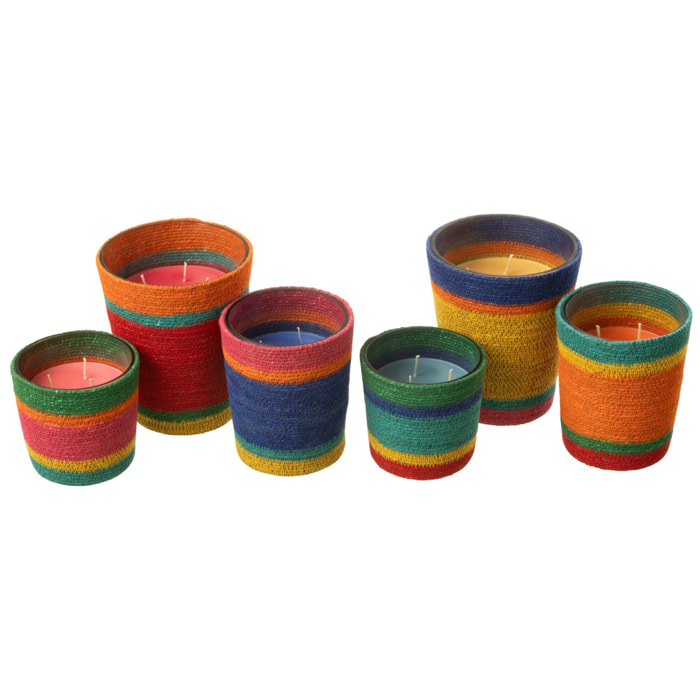 J-Line bougie parfumée Panier - Woody Aurora - mix - large - 2 pièces - 75H