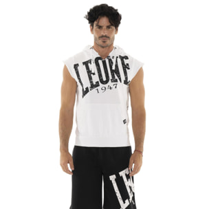 Felpa da uomo con cappuccio senza maniche non felpata Leone Boxing Legend