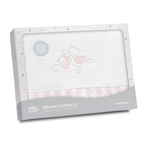 Triptico Minicuna Coralina Cigueña Oso Bco/Rosa
