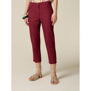 Oltre - Pantalones capri mezcla de algodón - Violeta