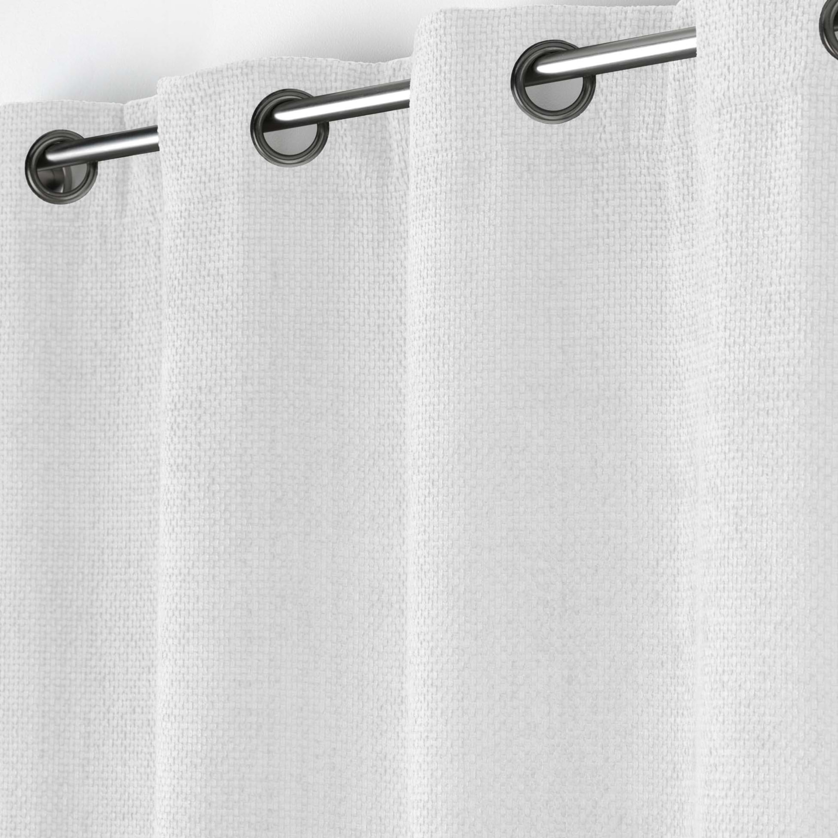 Rideau à œillets en velours chenille - Blanc