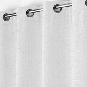 Rideau à œillets en velours chenille - Blanc