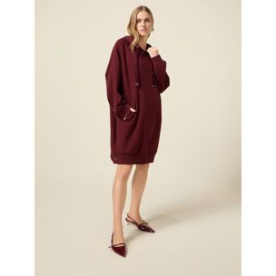 Oltre - Vestido oversized de sudadera con capucha - Burgundy
