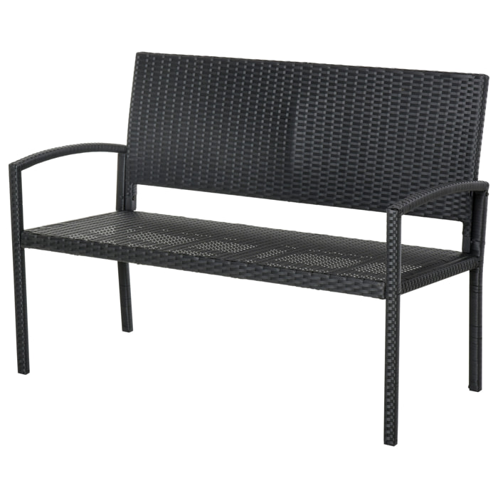 Banco Jardín Lounge Silla 2 Plazas Mueble Exterior Terraza 2 Plazas Carga 320kg