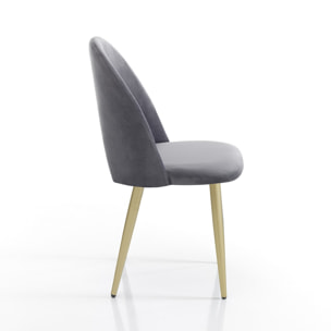 TOMASUCCI set 4 sedie NAIL GREY / GOLD