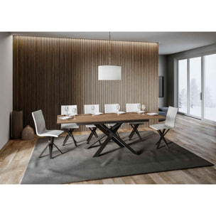 Mesa extensible 90x160/220 cm Ganty Roble Natural con borde a juego estructura Antracita