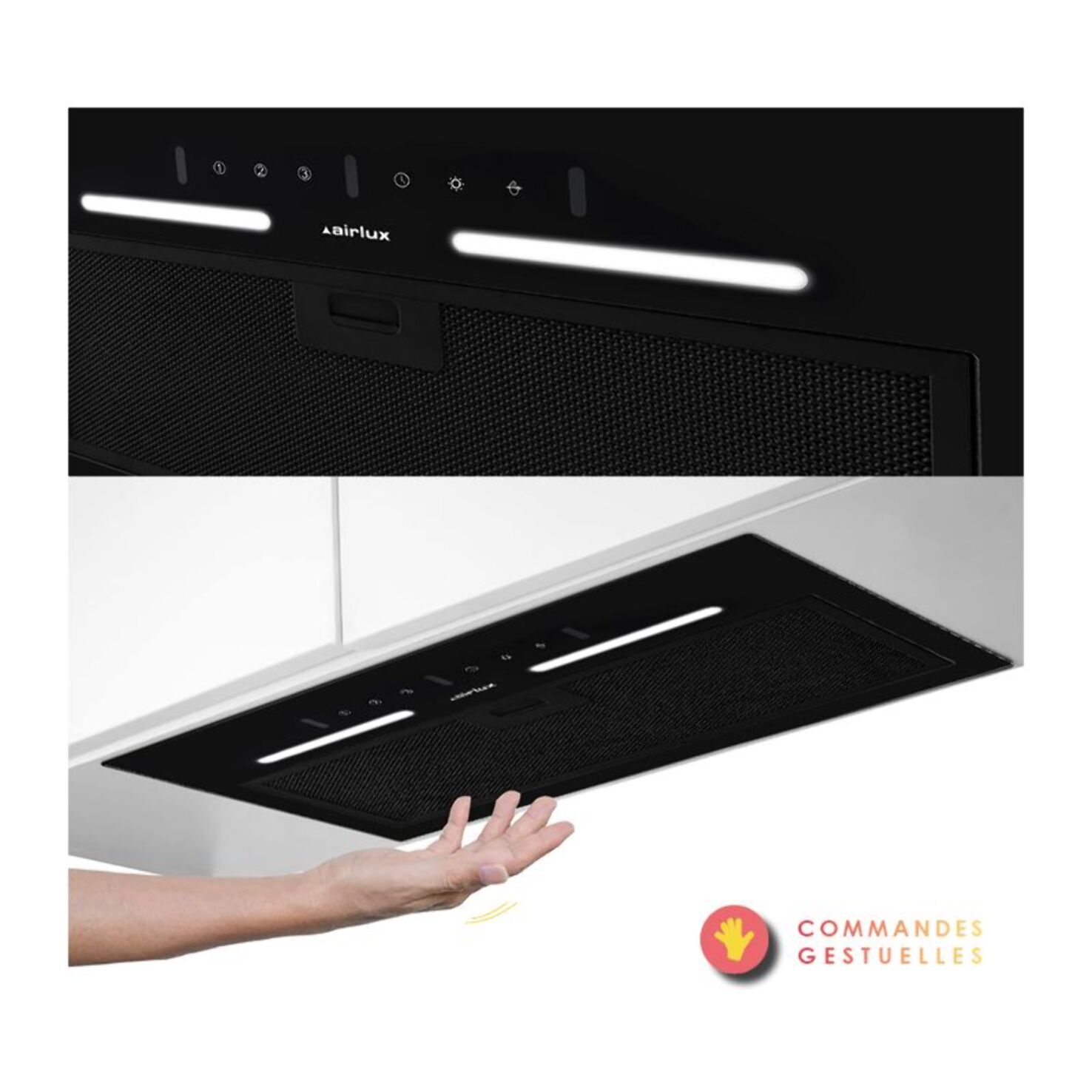 Hotte encastrable AIRLUX AHGG551BK