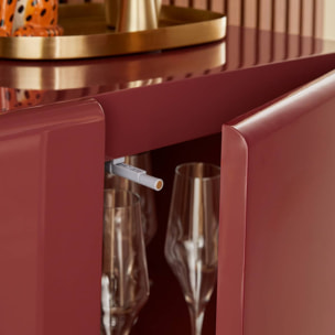 Buffet Douglas carré 80x80cm 2 portes rouge