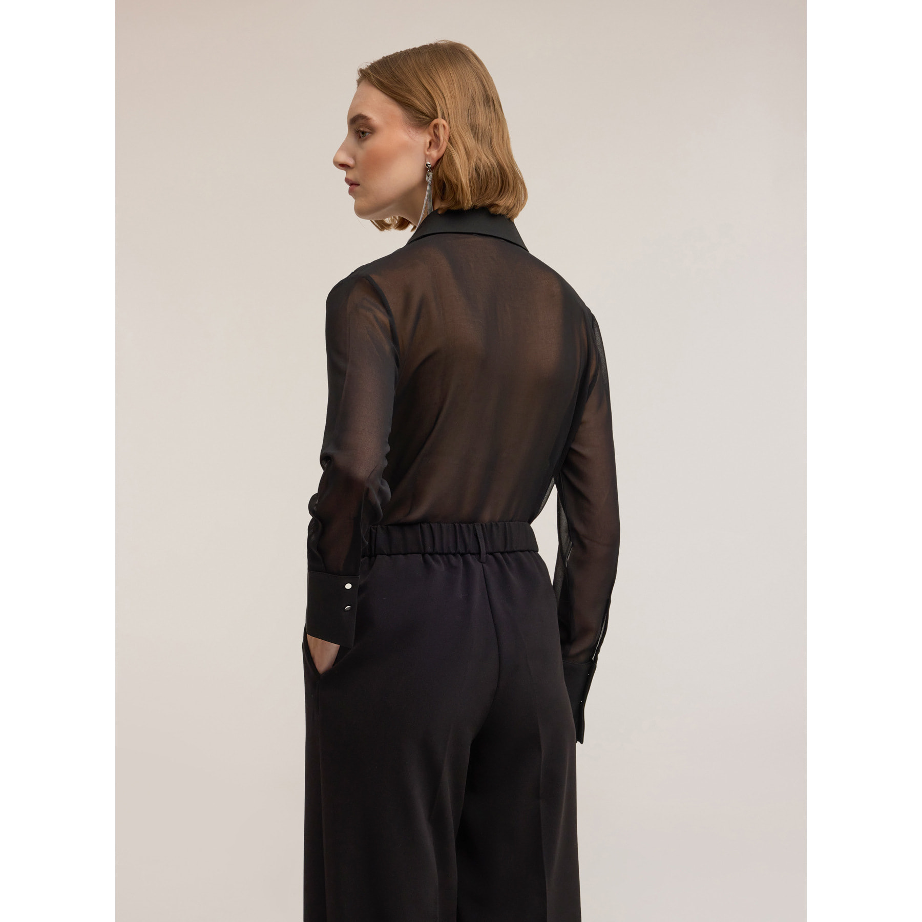 Motivi - Camisa con aplicación geométrica de strass - Negro