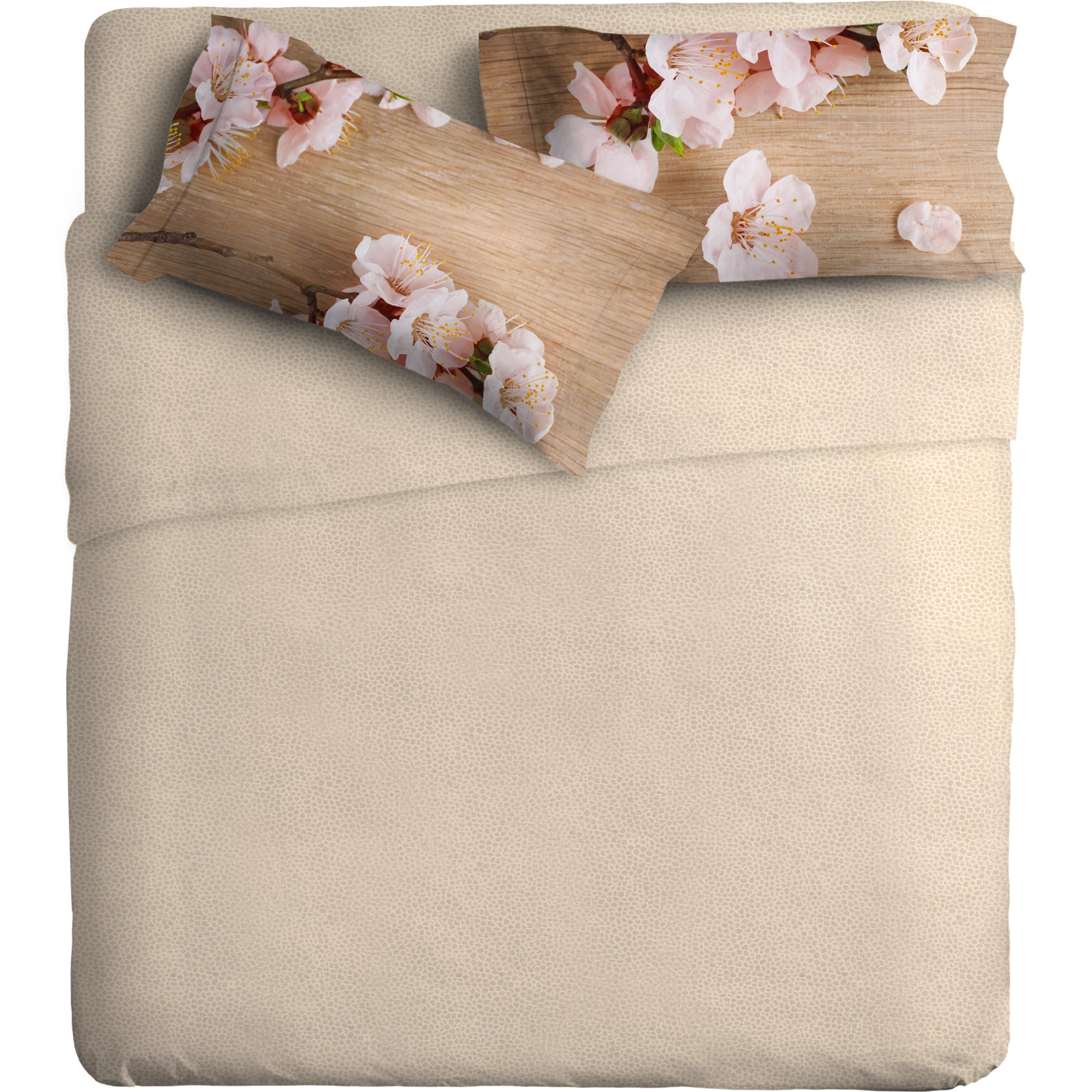 Completo letto fotografico Fine-Art IPERSAN Puro Cotone Fiori di Ciliegio