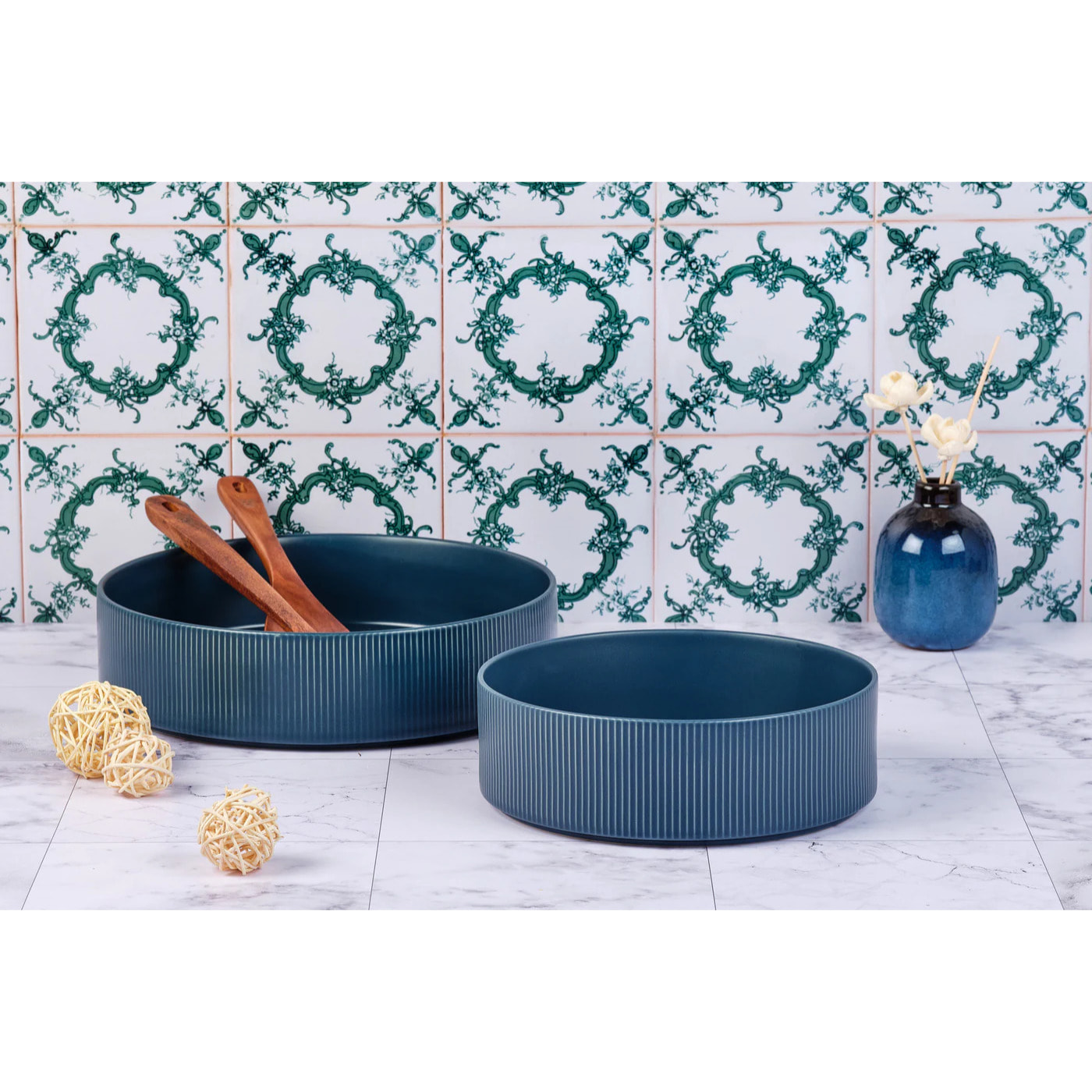 Saladier SCANDI Ø21,5cm et Ø27,5cm - 2 pièces - Marine