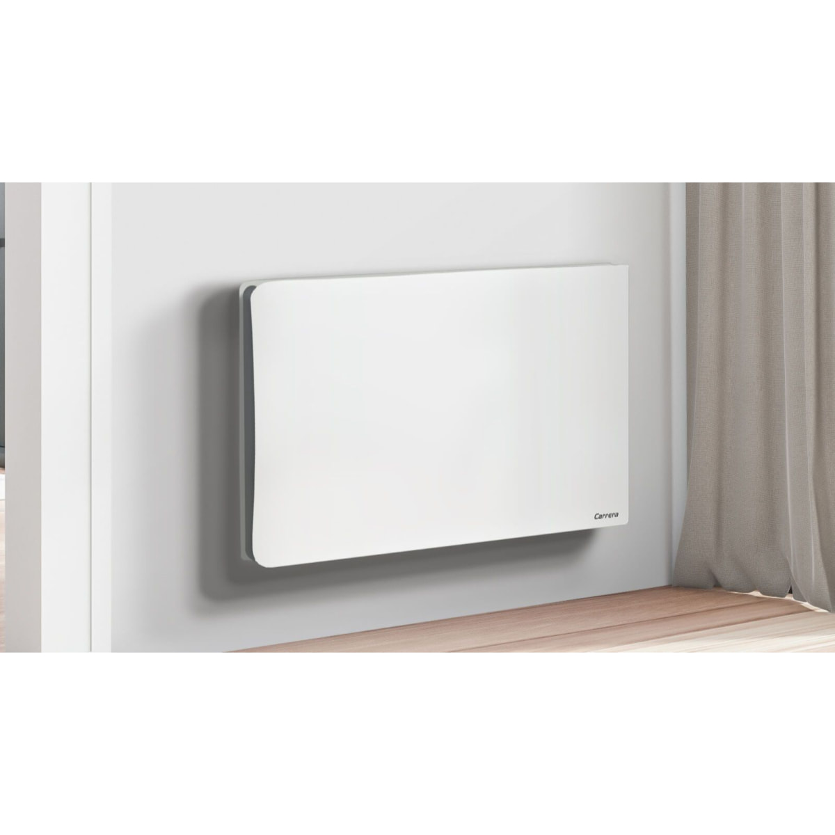 Radiateur inertie double coeur ceramique + film LCD 1500W blanc & gris