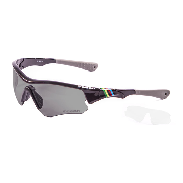 Gafas de ciclismo OCEAN IRON - Negro brillante / Revo negro