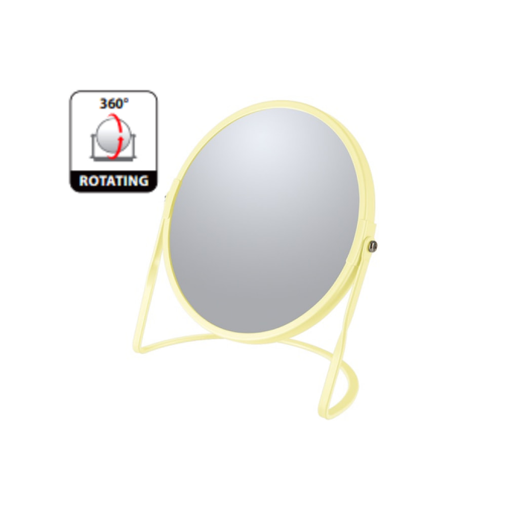 Miroir grossissant sur pied Acier AKIRA Jaune mat Spirella